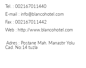 Blanco Hotel iletiim bilgileri